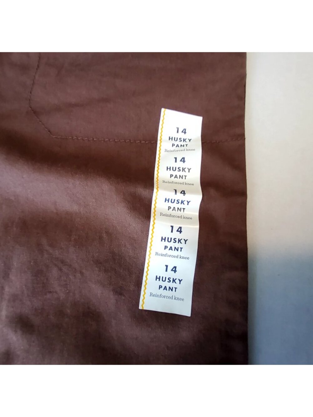 Cat & Jack Boys Brown Pants Reinforced Knees 14 Husky Straight Fit Elastic Waist - Picture 8 of 9